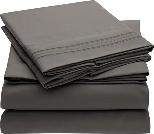 2100 Series Bellagio Collection 6 Piece Sheet Set - Queen: Gray