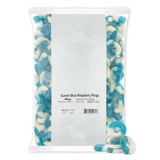 Albanese Gummi Blue Raspberry Rings 4.5 pound bag