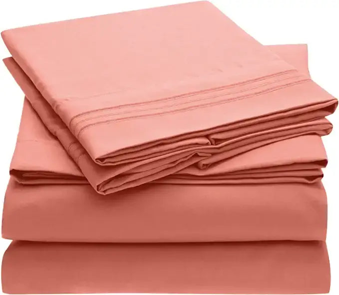 2100 Series Bellagio Collection 6 Piece Sheet Set - King: Red