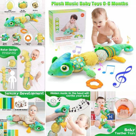 Baby Toys - Chameleon Plush 21"x4" Interactive Toy - Sounds