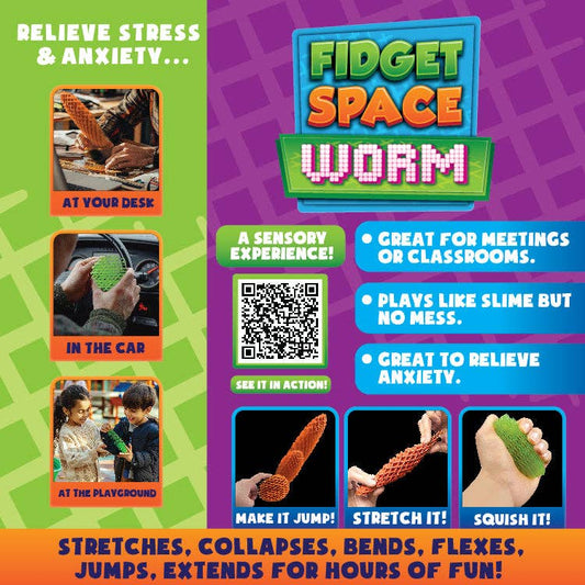 Fidget Space Worm Toy - 12 Pieces Per Display