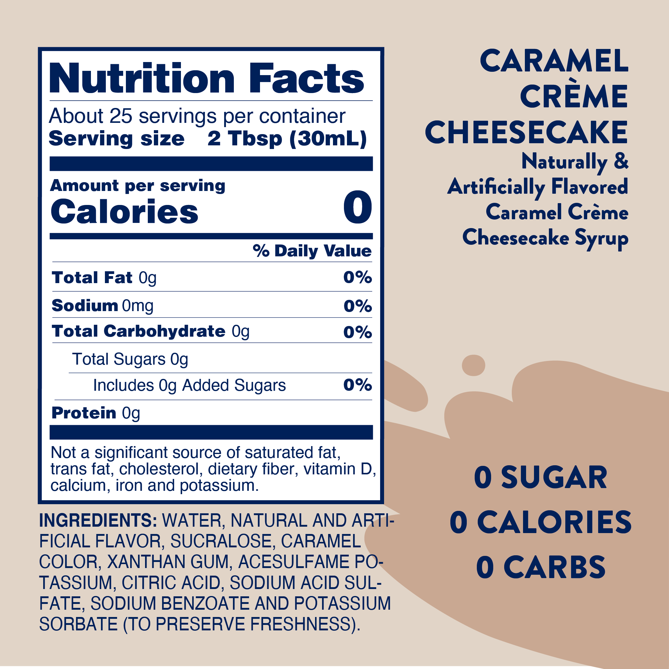 Sugar Free Caramel Creme Cheesecake Syrup