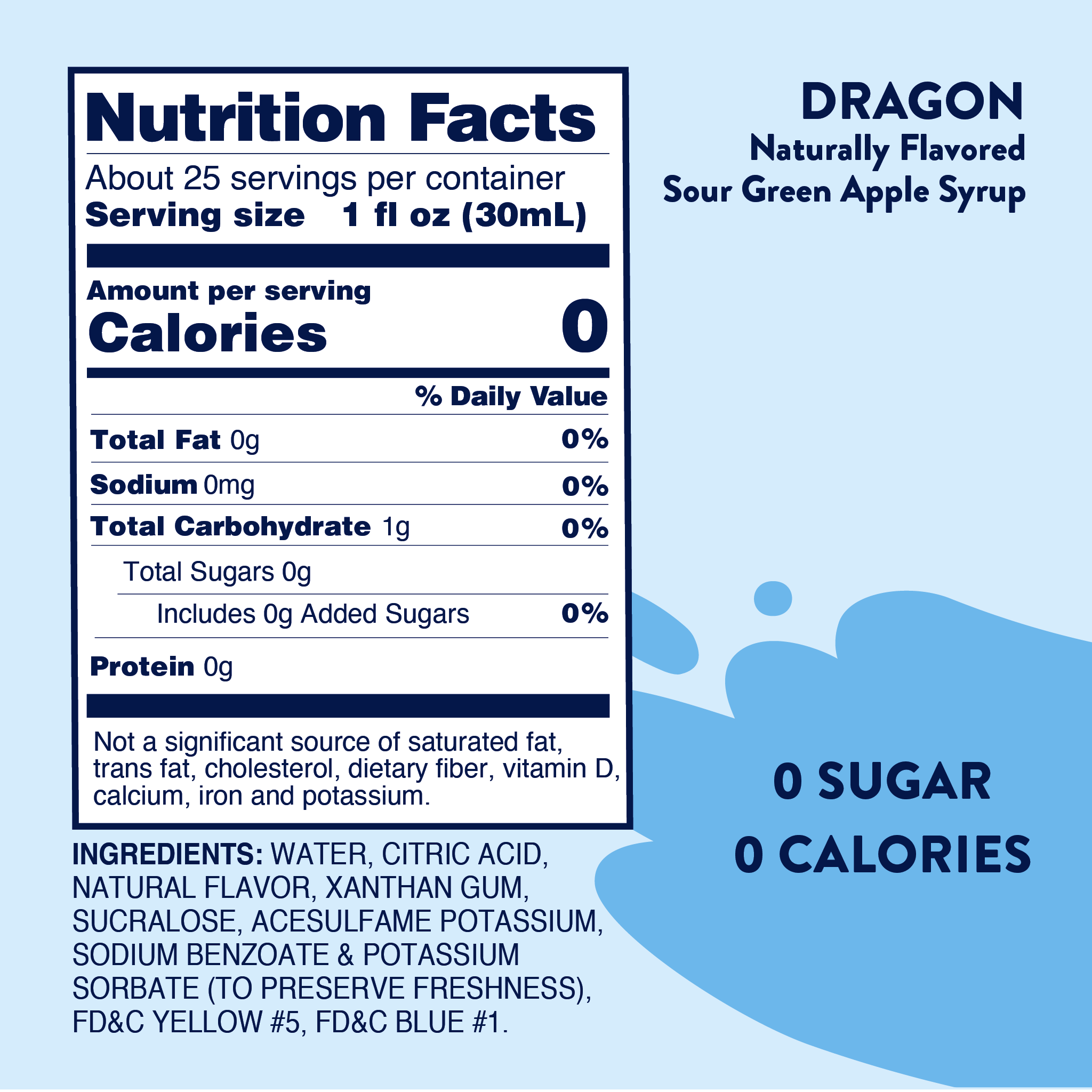 Sugar Free Dragon™ Syrup - Sour Green Apple Syrup