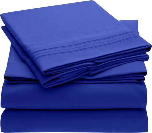 2100 Series Bellagio Collection 6 Piece Sheet Set - King: Royal Blue