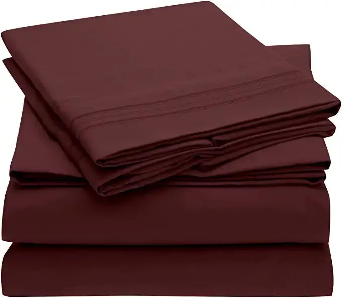 2100 Series Bellagio Collection 6 Piece Sheet Set - King: Red