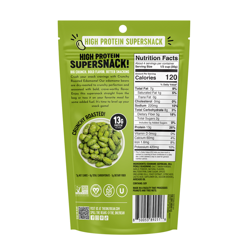 Crunchy Roasted Edamame Dill Pickle - 4oz (6 pack)