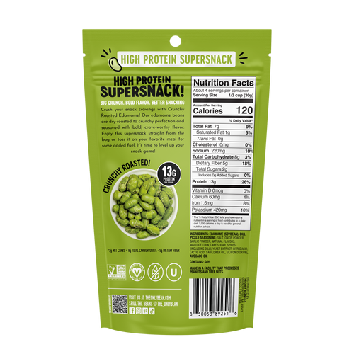 Crunchy Roasted Edamame Dill Pickle - 4oz (6 pack)