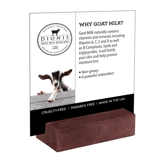 Dionis Why Goat Milk Shelf Talker