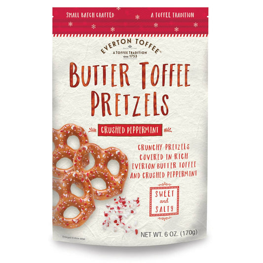 Butter Toffee Pretzels - Peppermint Crunch 6 oz Bag